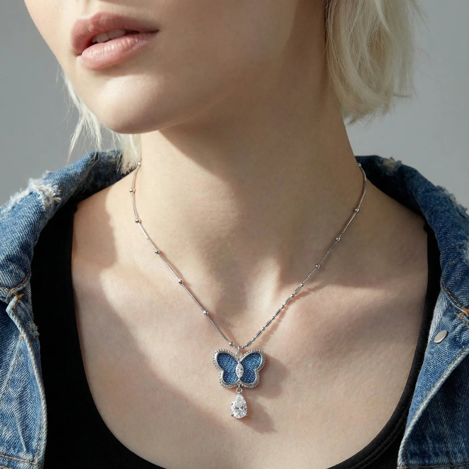 Azure Dream Butterfly Necklace